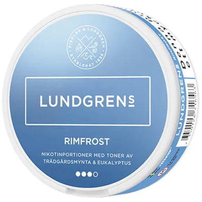 Can of Lundgrens Rimfrost nicotine pouches