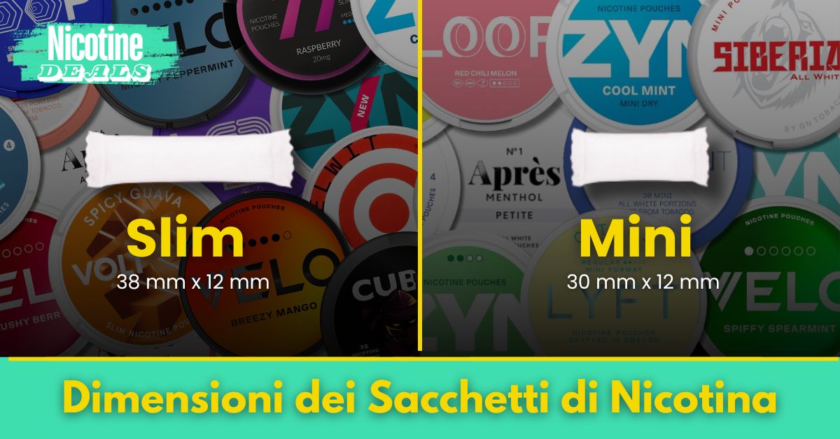 Dimensioni dei Sacchetti di Nicotina