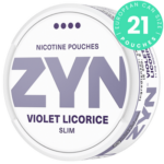 ZYN Violet Licorice Slim Extra Strong nicotine pouch can