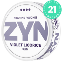 ZYN Violet Licorice Slim Extra Strong nicotine pouch can