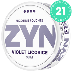 ZYN Violet Licorice Slim Extra Strong nicotine pouch can