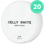 Kelly White Sweet Peach Slim nicotine pouches