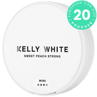 Kelly White Sweet Peach Strong nicotine pouch can