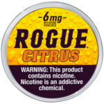 Rogue Citrus 6 mg nicotine pouch can