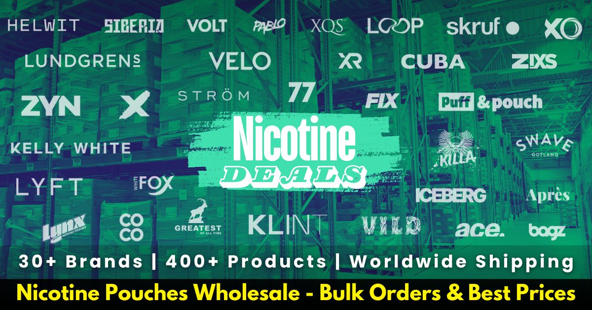 Nicotine pouches wholesale – Best prices, 30+ premium brands, 400+ products, worldwide shipping from Sweden.