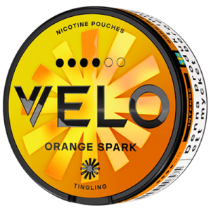 velo orange spark nicotine pouch can
